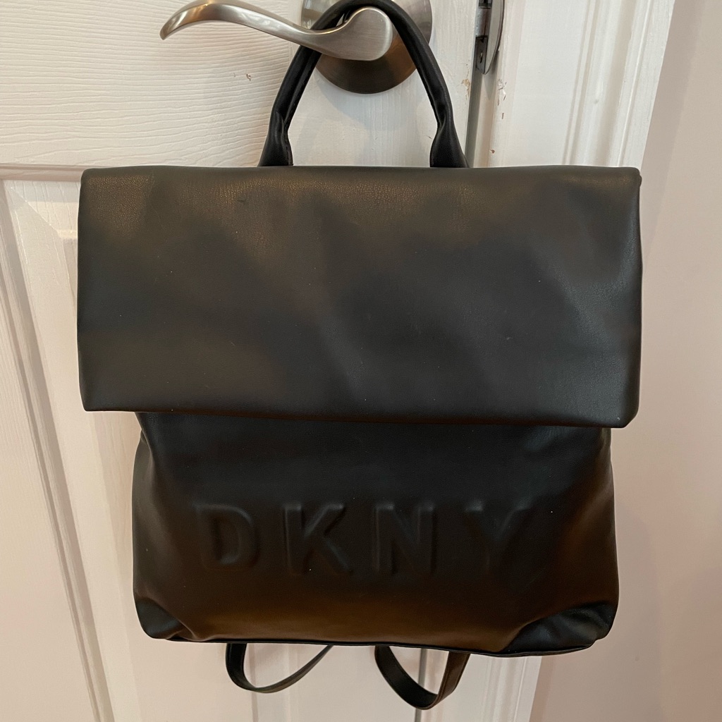 Dkny Black Soft Leather Backpack